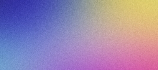 Obraz premium Blurred gradient background with grainy texture effect, blending shades of blue, purple, pink, and yellow
