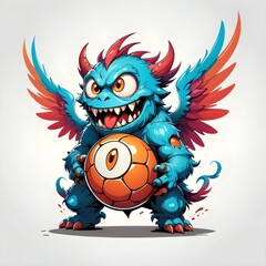 Cute Monster Holding a Ball