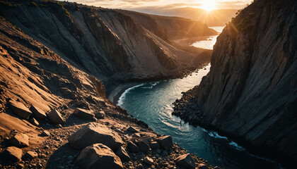 Reef Wanders in Cloudy Summer: The Pioneer's Passage Enveloped in Landslide