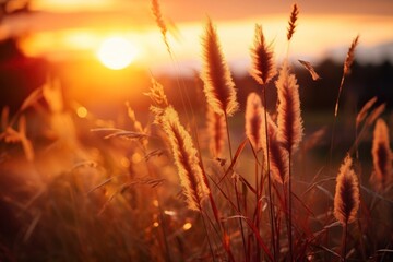 Autumn landscape grass sun sunlight.