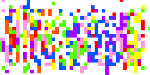 Abstract geometric pattern with colorful square blocks.  Vibrant pixel art for modern designs, backgrounds, and digital art projects. 