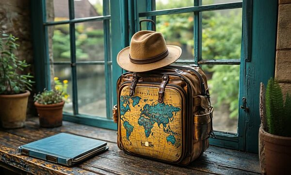 Travel Backpack With World Map Design