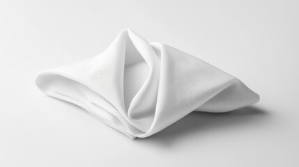 Fototapeta premium White folded fabric with soft texture isolated background