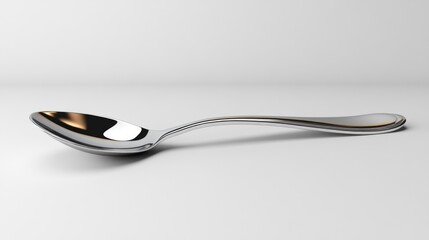 Close-up of a polished spoon isolated background