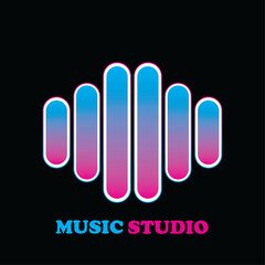 graphic of a glowing symbol music logo