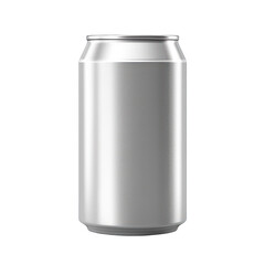 Aluminum Beverage Can on Isolated Background for Product Mockup. Blank Metallic Drink Can