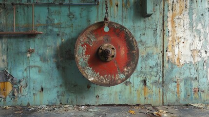 Fragile Silence - Severely Damaged Alarm Gong in Abandoned Industrial Site