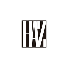 letter haz linked square vintage style vector