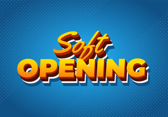 Soft opening. Text effect for digital ads with 3D style