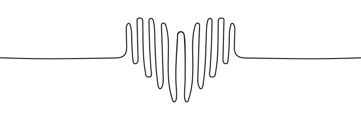 Continuous one line drawing heart pulse logo icon. Heartbeat lone, cardiogram. Beautiful healthcare, medical background. Single line draw design vector graphic illustration
