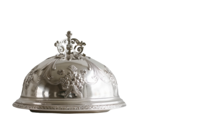 Silver tray on transparent background