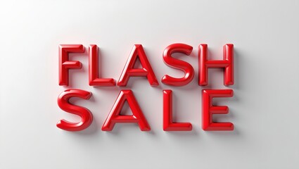 3D metallic FLASH SALE letters on gray backdrop