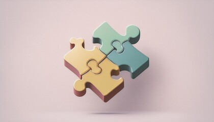 Colorful puzzle pieces interlocking, symbolizing teamwork, problem-solving, and unity in a creative background.