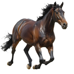 Obraz premium a running horse cut out transparent isolated on white background, PNG image