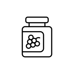 Grape jam outline icons, minimalist vector illustration ,simple transparent graphic element .Isolated on white background