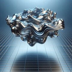 Metal flotante, levitando sobre una superficie plana.