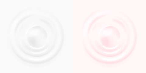 Milk or cream splash top view with an isolated creamy little drop. Premium vector.