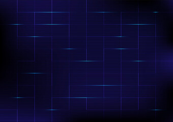 Abstract digital design featuring a blue neon grid pattern with thin glowing lines, creating a futuristic, tech-inspired aesthetic. Abstract vector illustration blue neon grid with glowing lines