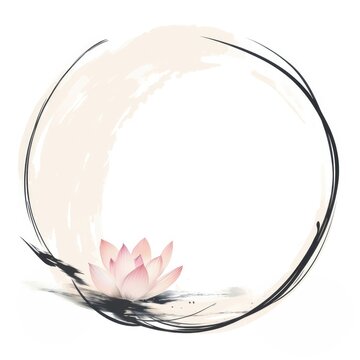 lotus flower in zen circle clip art preview