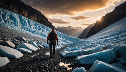 Glacier Mysteries in Cloudy Summer: The Voyager's Journey Overwhelmed in Landslide