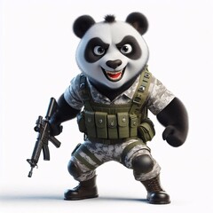 Fototapeta premium Animals in military clothes on a white background 