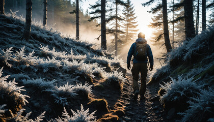Frost Forest Enigmas in Cloudy Summer: The Seeker's Journey Immersed in Landslide