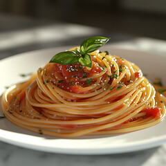 spaghetti in platter AI generated