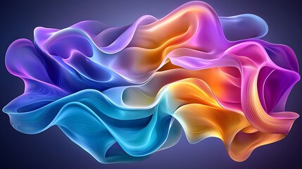 Obraz premium A vibrant dance of flowing waves, bathed in a spectrum of abstract color.