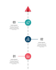 Business Path Infographic Design Template. 3 Options Business Problem Solving. Business Presentation, Timeline, Strategy and Planning. Vector Illustration.