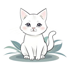 Fototapeta premium Cute white cat