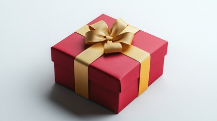 Obraz premium Red Gift Box with Golden Bow