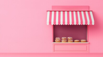 Bakery Signboard in Soft Hues - 3D Render Representing Inviting Bakery Business with Copy Space for Text