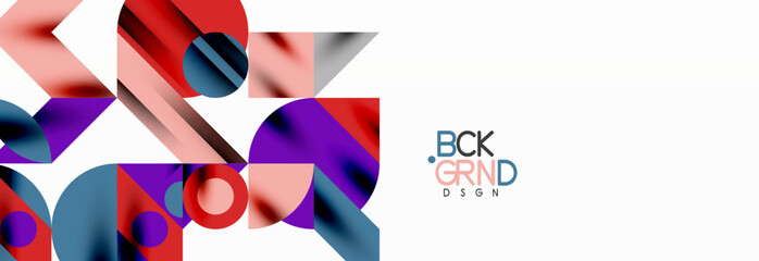 Trendy colorful circles, lines, arrows, triangles and other geometric shapes. Vector Illustration For Wallpaper, Banner, Background, Card, Book Illustration, landing page