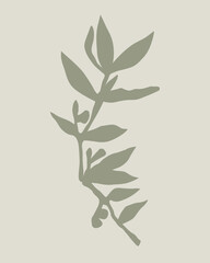 abstract silhouette of beautiful green wild plants