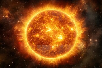Obraz premium The Sun in All Its Glory: A Stellar View