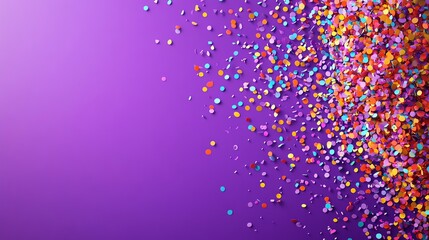 A purple background with colorful confetti on the sides.