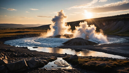 Geyser Field Arcana in Cloudy Summer: The Seeker's Sojourn Surrounded in Landslide