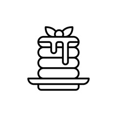 Pancake outline icons, minimalist vector illustration ,simple transparent graphic element .Isolated on white background