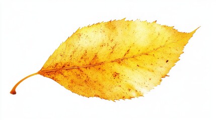 Naklejka premium Yellow Autumn Leaf Isolated on White Background