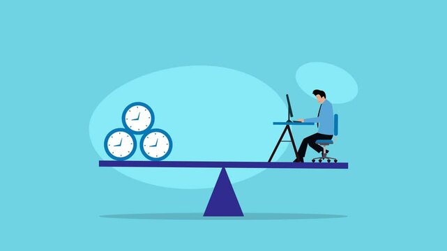 Time pressure and creativity in organizations psychological stress. Businessman has less time available cartoon animation