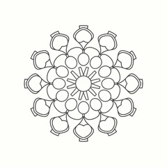 Vector hand drawn doodle mandala art. Ethnic mandala with tribal ornament. modern textile mandala art. tattoo motif, bohemian mandala black white coloring book page, arabic islamic line art design