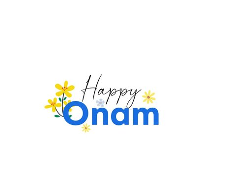 Happy Onam Festival of kerala typography design