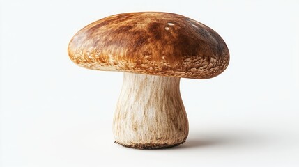 Close-Up of a Single Brown Mushroom