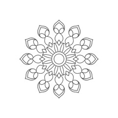 Vector hand drawn doodle mandala art. Ethnic mandala with tribal ornament. modern textile mandala art. tattoo motif, bohemian mandala black white coloring book page, arabic islamic line art design