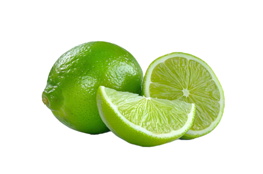 green lime slice fruit cut out transparent isolated on white background PNG image