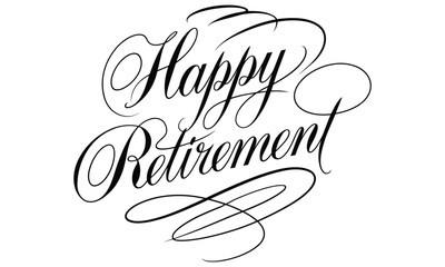 Happy Retirement Typography Vector Design - Minimalistic Lettering Artwork