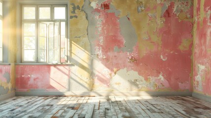 Room interior in need of renovation