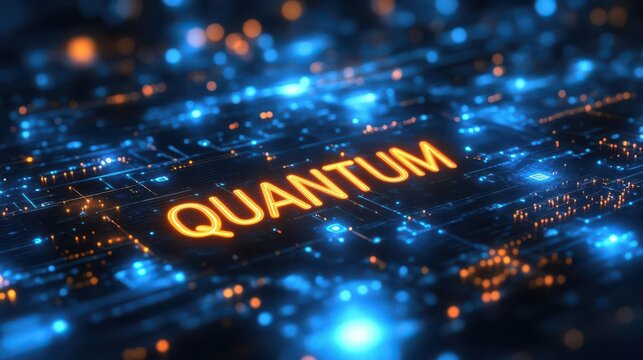 Quantum computing the future of technology illuminated on a circuit board