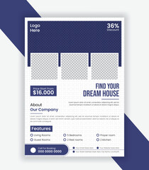 One-page real estate flyer template for selling home property