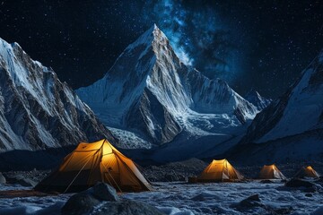 Camping Under the Milky Way in the Himalayas © mohdfaizal